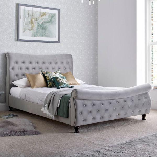Sleigh Bed Set with Mattress